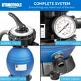 thumbnail image 6 of HYDROTOOLS by Swimline 12" Sand Filter Combo Set, 1900 GPH, 42lb Capacity, 6 of 8