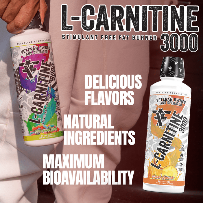 Frontline Formulations L-Carnitine | Premium Stimulant Free Workout Drink | Transforms Fat Into Energy and Supports Muscle Recovery For Men and Women | Sour Gummy Worm