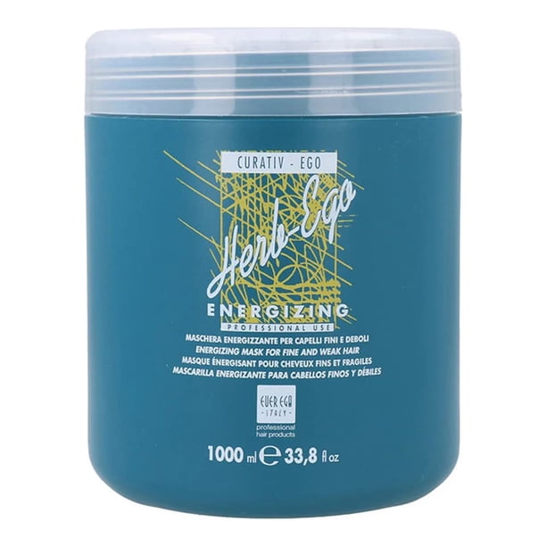 Ever Ego Italy Mascarilla energizante para cabello fino y débil | Producto estimulante y revitalizante para el cuidado del cabello para hombres y mujeres | Tina de 1 litro