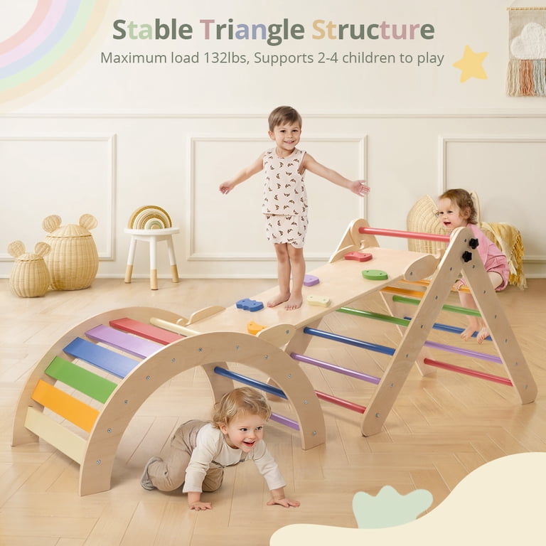 Toboggan For Kids Pickler Pikler Triangle Set Climber 3 Piece Climbing ...