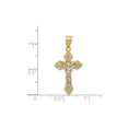 thumbnail image 3 of 14k Real Gold Crucifix Cross Pendant for Men and Women INRI Fleur de Lis Religious Necklace Christian Catholic Faith Jewelry Yellow or White Gold Spiritual Charm with Christ Figure, 3 of 6