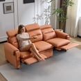 thumbnail image 4 of Ktaxon 86.6" 3 Seater Power Reclining Sofa, Modern Electric Recliner Sofa with Gold Foil Fabric, Adjustable Headrest, USB Charging & Storage Orange, 4 of 16