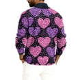 thumbnail image 3 of LWavelet Men's Valentine's Theme Graphic Sweater - Playful Pattern, Perfect for Valentine's Day Parties & Casual Leisure Purple 2XL, 3 of 5
