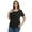 Black, variant on Baywell Women's Plus Size Short Sleeve Tops Casual Floral Printed/Solid Color Shirts Pleated Blouses XL-5XL