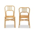 thumbnail image 3 of bali & pari Ivora Rattan BOHO Dining Chairs, Set of 2, Natural Brown, 3 of 9