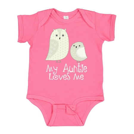 

Inktastic My Auntie Loves Me Owl Gift Baby Boy or Baby Girl Bodysuit