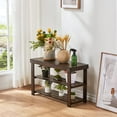 thumbnail image 6 of Bamboo Shoe Rack Bench, 3 Tier Sturdy Storage Organizer, Holds up to 300lbs for Entryway Bedroom Living Room Balcony, Brown, 6 of 6