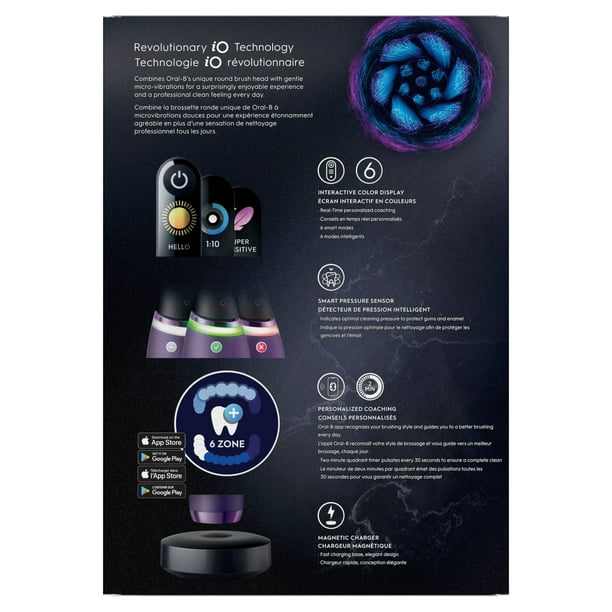 Oral-B iO Series 8 Electric Toothbrush with 3 Brush Heads, Violet