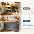 thumbnail image 4 of Black Grey Cabinet Curtain 35"Wx35"L, Dustproof Under Sink Skirt with Self Adhesive Tape, Modern Abstract Diamond Luxury Gradient Cabinet Curtain Cover for Kitchen Sink, Bathroom Vanity, Laundry Room, 4 of 9