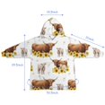 thumbnail image 7 of White Highland Cow Sunflower Calf Pattern Blanket Hoodies for Kids 6-13YR Oversize Wearable Blanket Hoodies for Boys Girls Teens, 7 of 7