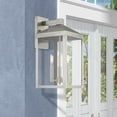thumbnail image 5 of Livex Lighting Nyack 3 Light Outdoor Wall Lantern in Nickel, 5 of 15