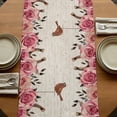 thumbnail image 5 of Table Runners 120 Inches Long Dress Scarves, Pink Roses Birds Vintage Farmhouse Coffee/Dining/Kitchen Table Runner for Living Room, Spring Floral Butterflies 13x120 Inch, 5 of 9