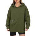thumbnail image 6 of TGSLY Women's Hooded Sweatshirt Lightweight Long Sleeve Fall Pullover Relaxed Casual Solid Color Athletic Tunic Tops with Zipper Pocket XL, 6 of 8