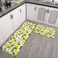 thumbnail image 2 of Lemon and Slice White Pattern Anti Fatigue Kitchen Rugs Set Of 2, Non Slip Washable Decorative Floor Mats for Kitchen Sink Laundry, 17"x30" and 17"x47", 2 of 6
