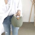 thumbnail image 4 of Bolso de mimbre Bolso de almacenamiento con forma de concha de paja de moda para mujer Mujer Dama (. Afortunado Sencillez, 4 of 5