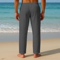 thumbnail image 5 of Leidass Mens Breathable Casual Khaki Pants Lightweight Thin Loose Fit Pants for Summer Beach with Elastic Waist Dark Gray 3XL, 5 of 6