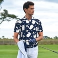 thumbnail image 3 of Rateoe Swan Pattern Men's Short Sleeve Polo Shirts, Golf Polo Shirts Short Sleeve Performance Moisture Wicking Dry-3X-Large, 3 of 6