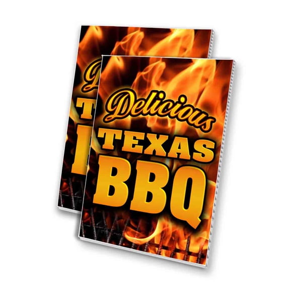 Texas BBQ (24" X 36") 4mm Corrugated Plastic Panel, Graphics Applied To 1 Side (Pk of 2)