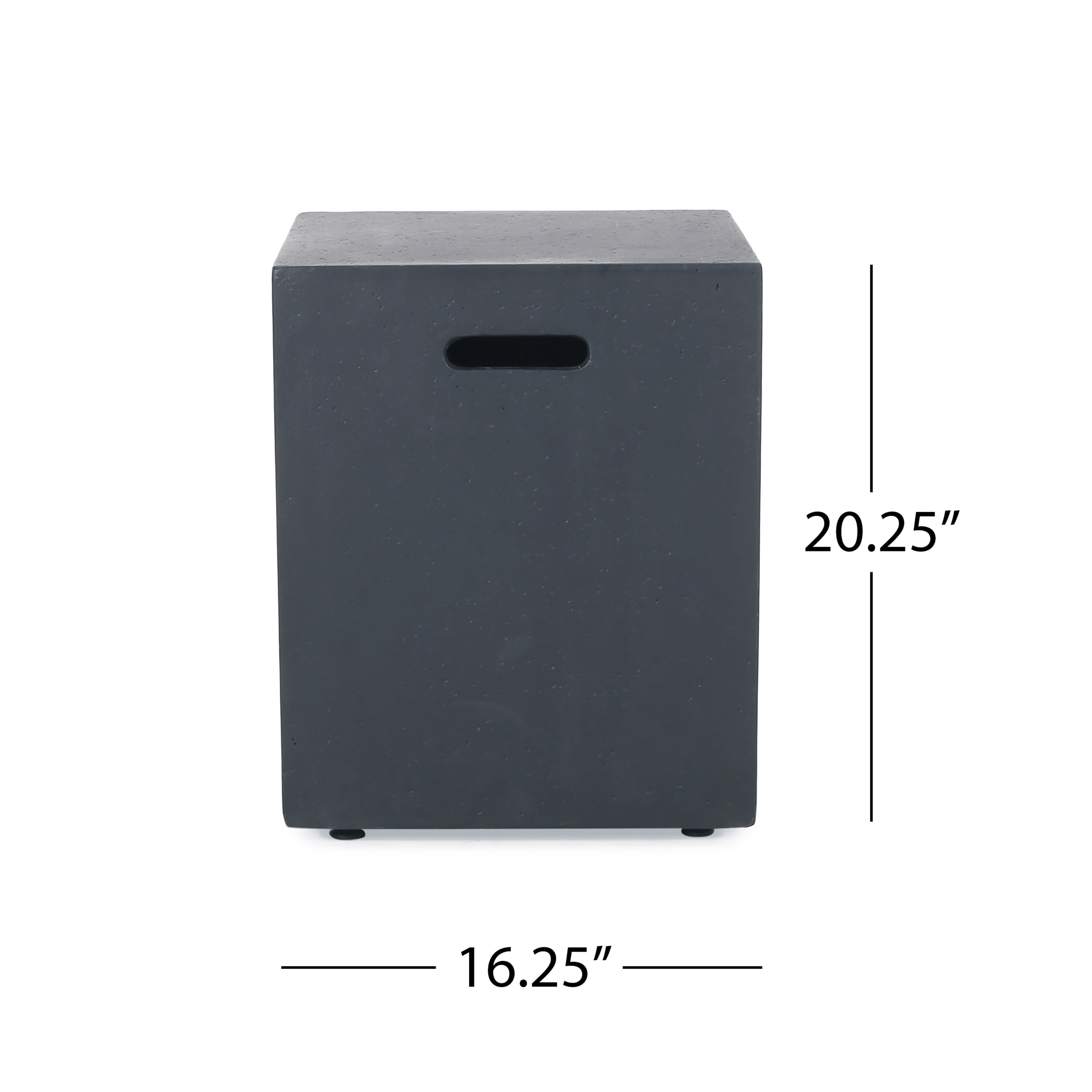 Square 50K BTU Outdoor Gas Fire Pit Table with Tank Holder, Dark Grey