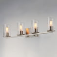 thumbnail image 3 of Sleek 4 - Light Satin Nickel / Silver Industrial / Modern / Transitional Incandescent Glass And Steel Wall Sconce, 3 of 5