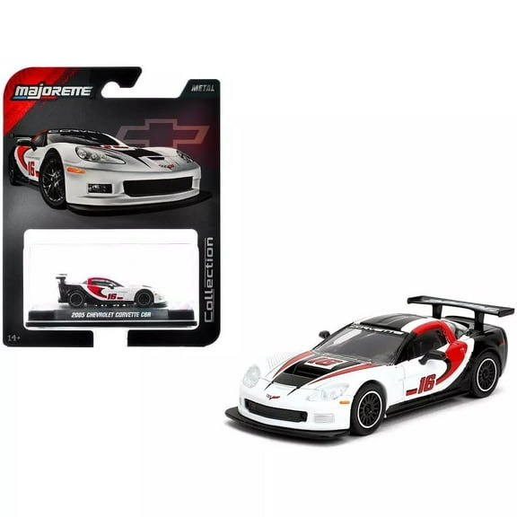 2005 Chevrolet Corvette C6R #16 White with Black and Red Graphics "Collection" Series 1/64 Diecast Model Car by Majorette