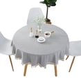 thumbnail image 1 of Round Tablecloth Solid Color Tassel Tablecloths Cotton Tablecloth Suitable for Home Kitchen Decoration, 1 of 6