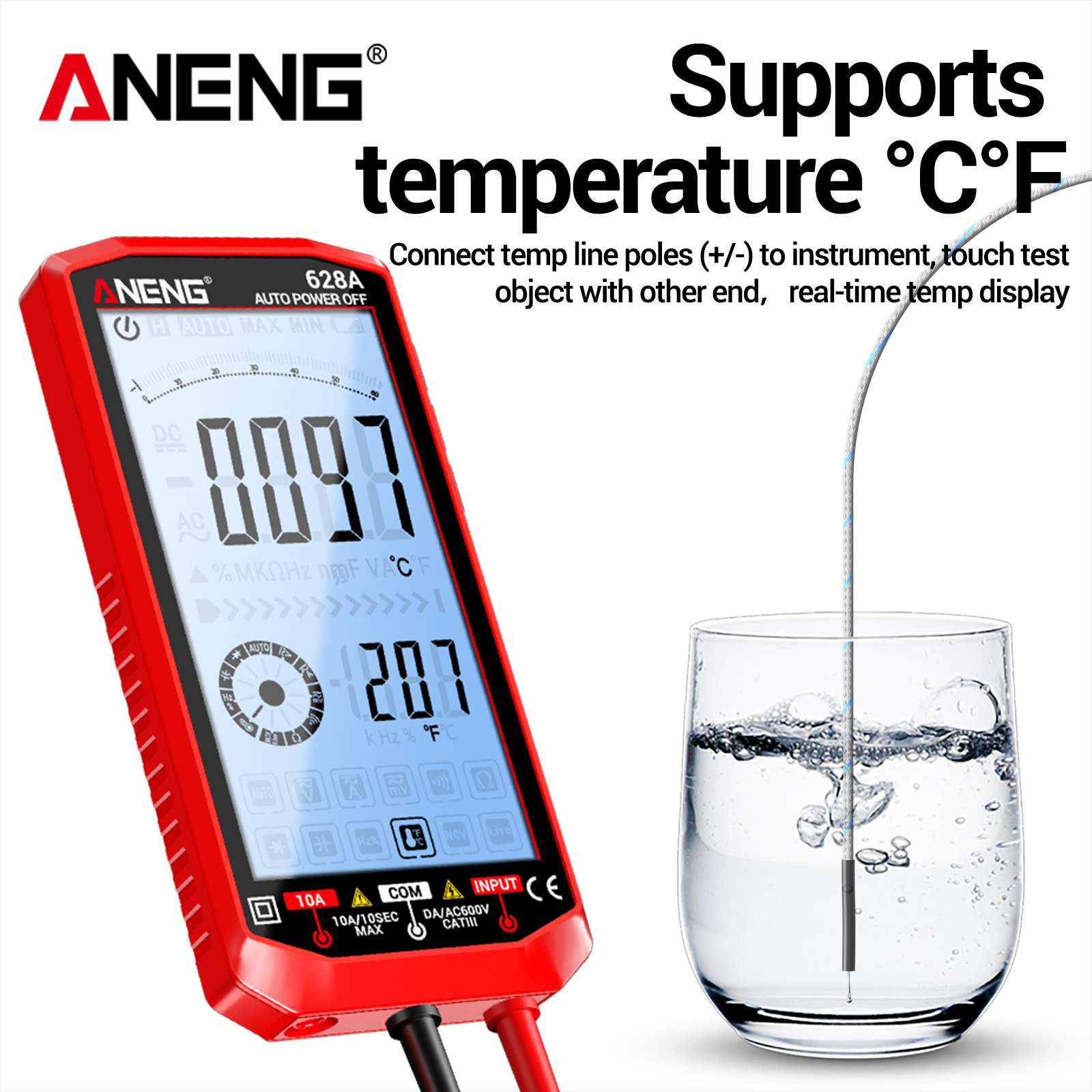 ANENG Digital Multimeter 628A 4.5" Large Backlit Screen