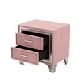 thumbnail image 5 of Pink Nightstand with 2 Drawers and Metal Legs | Enhance Bedroom Aesthetics, Display Lamps | High-Quality Velvet and Engineered Wood | Ample Space for Nightstand Storage, 5 of 6