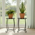 thumbnail image 4 of 1 Pack Indoor Outdoor Side Table, Weather Resistant Black Metal Side Table for Patio Balcony Yard Porch Garden, Plant Stand for Indoor Outdoor Use, 4 of 7