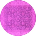 thumbnail image 1 of Ahgly Company Indoor Round Oriental Pink Traditional Area Rugs, 5' Round, 1 of 4