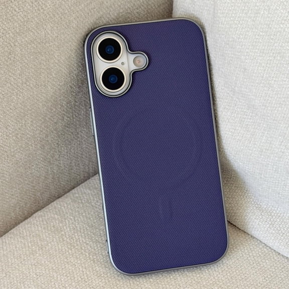 Allytechgroup for iPhone 16 Plus [Compatible with Magsafe] Magnetic PU Leather & Soft TPU Bumper Shockproof Back Cover, Purple