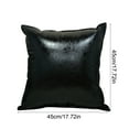 thumbnail image 3 of Faux Leather Throw Pillow Covers 18 X 18 Inches - Black Leather Pilow Covers Pack of 2, Solid Dyed Leather Pillowcases for Couch Bed Sofa Garden Home Decorative, 3 of 6