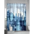 thumbnail image 5 of Shower Curtains Blue White Bath Curtain Retro Style Waterproof Bathroom Shower Curtain Set with Hooks Decoration 72 x 72 Inches, 5 of 7