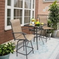 Bar Stools Set of 2 Textile Outdoor Bar Chairs Bar Height 360 Rotating