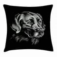 thumbnail image 1 of Labrador Throw Pillow Cushion Cover, Artsy Sketch Portrait of Retriever Puppy with Calm Face Best Friend Pattern, Decorative Square Accent Pillow Case, 16 X 16 Inches, Black and Grey, by Ambesonne, 1 of 2