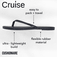 thumbnail image 4 of Cushionaire Women’s Cruise Minimalist Flip Flops – Ultra-Lightweight Summer Thong Sandals with Non-Slip Sole, 4 of 9