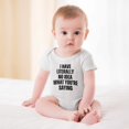 thumbnail image 2 of I Have Literally No Idea What You Are Saying - Baby Clothes - Funny Newborn Bodysuit Outfits for Boys And Girls White-style-1 3months, 2 of 7