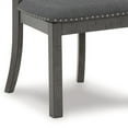 thumbnail image 4 of Fia 20 Inch Gray Wood Dining Chair, Set of 2, Crossed Backrest, Padded Seat, 4 of 10