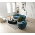 thumbnail image 2 of Modern Blue Boucle 3-Seat Curved Sofa for Living Room, Bedroom, 2 of 11