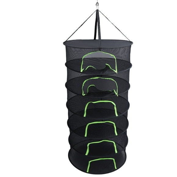 Drying Rack,Breathable Zipper Closure Hanging Mesh Net,Foldable Dish Drying Rack for Flower Buds Fish Weeds Clothes Garlic Nuts