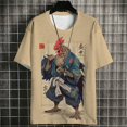 thumbnail image 4 of Camiseta de hombre con diseño de gato samurái japonés, camiseta de verano de moda de manga corta con estampado 3D de dibujos animados, camiseta de anime para hombre, camisetas para hombre, 4 of 5