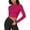 Hot Pink, variant on Women's Basic Long Sleeve Round Neck Crop Top T Shirts