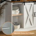 thumbnail image 4 of DreamCurship 72" Kitchen Pantry Cabinet with Microwave Stand, Freestanding Cupboard Storage Cabinet, Tall Buffet Cabinet with Hutch, Stemware Rack & Adjustable Shelves, White, 4 of 7
