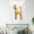 thumbnail image 4 of Poodle Tapestry, Cartoon Style of a Poodle Side Shot Standing on 4 Feet, Wall Hanging for Bedroom Living Room Dorm Decor, 40W X 60L Inches, Pastel Brown Umber Dark Yellow White, by Ambesonne, 4 of 5