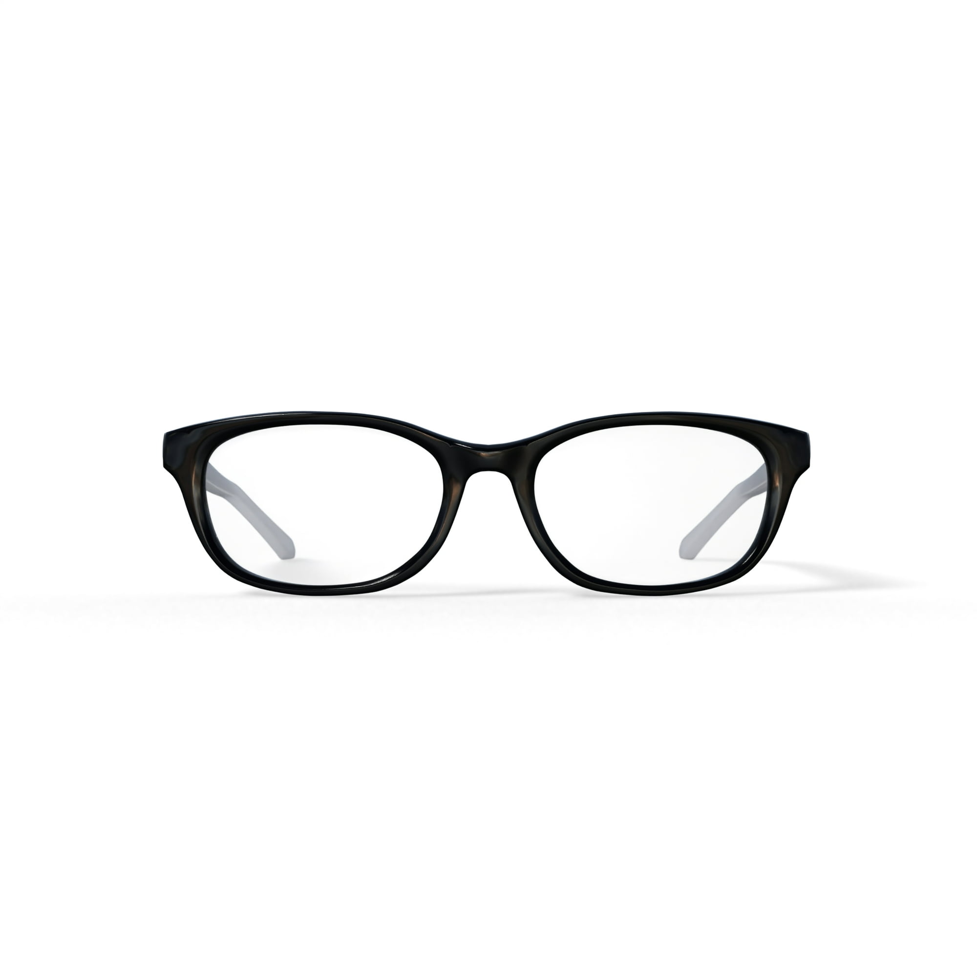 Walmart Women's FM14115 Square Prescription Eyeglasses with Case, Black/Pearl White
