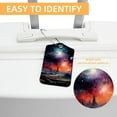 thumbnail image 3 of Square PU Leather Luggage Tags, 2 Pack, with Privacy Cover and Stainless Steel Ring - Suitable for Travel, Backpack, Handbag - Bag Tags, Handbag Tags Galaxy, 3 of 7