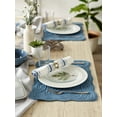 thumbnail image 2 of Contemporary Home Living Textured Quilted Rectangular Placemats - 18" - Aegean Blue - Set of 6, 2 of 3