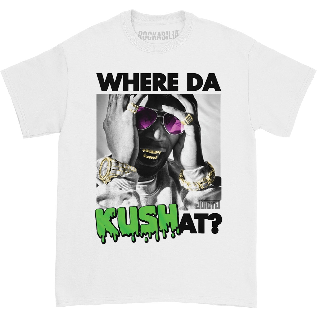 Juicy J Juicy J Men's Where's The Kush At? Tshirt Small White