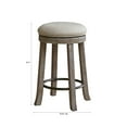 thumbnail image 3 of Oaktown Swivel Counter Stool - 360° Rotation, Rustic Grey Finish - Kitchen Island & Bar Seating - 300 LBS Capacity Cream+Reclaimed Grey + Polyester, 3 of 5