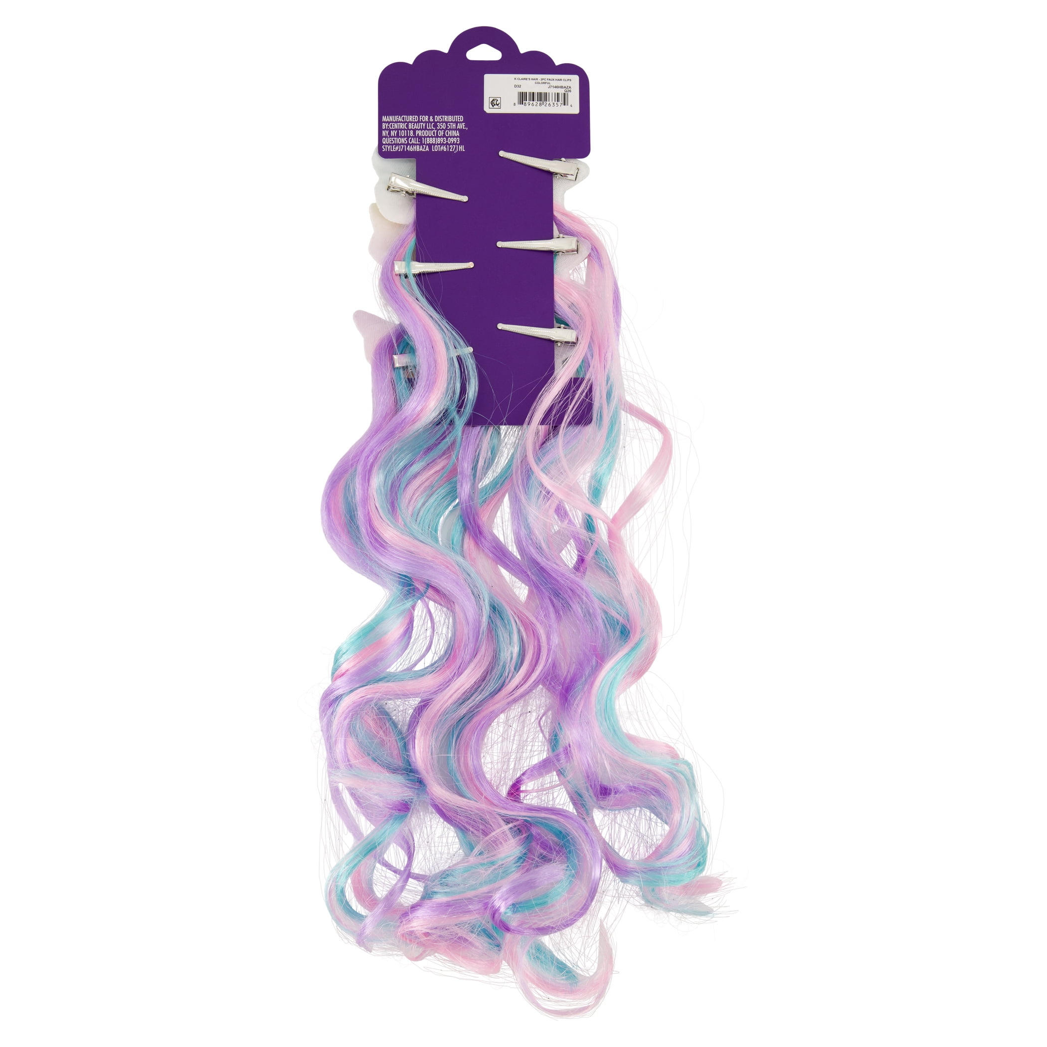 Claire's Ombre Colored Faux Hair Extensions 6 Pcs